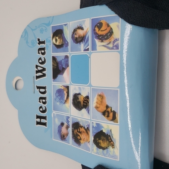 BLACK headband gaiter multi scarf mask Neckerchief - Picture 2 of 3